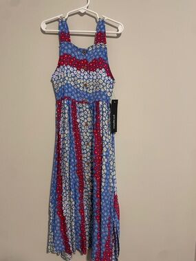Girls' Blue and Red Floral Maxi Dress by Old Navy